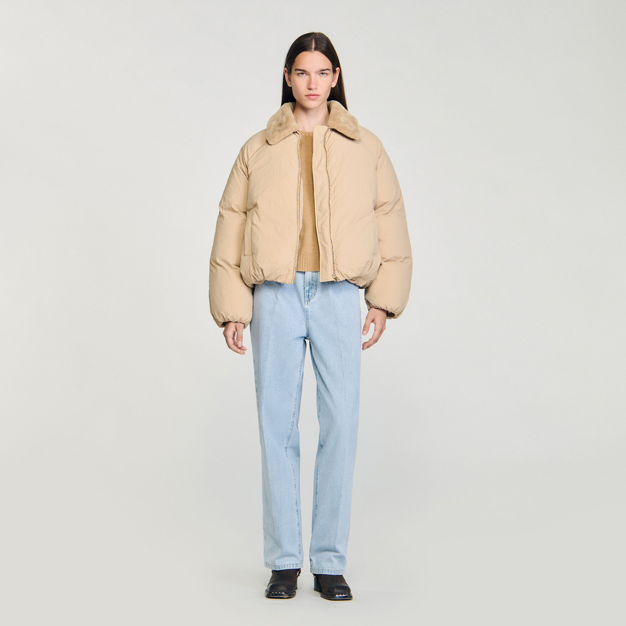 Anorak con cuello de pelo