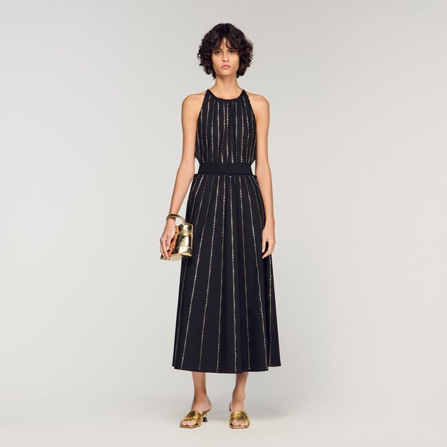 Vestido largo con strass