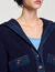 Cárdigan con detalles denim