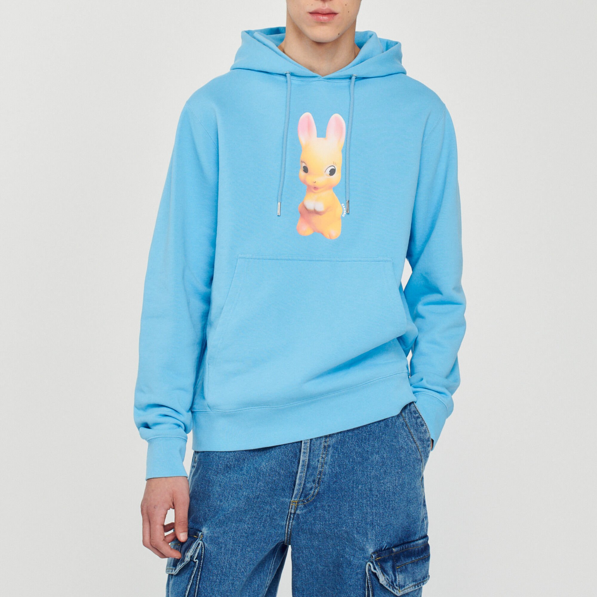 Sudadera con capucha, estampado conejo