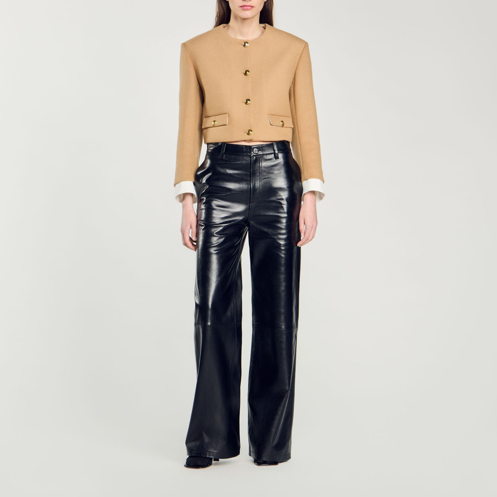 Chaqueta corta de mezcla de lana