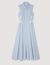 Robe longue rayée à détails brodés
