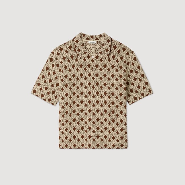 Camisa cárdigan de jacquard cuerda