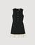 Vestido corto de tweed bicolor
