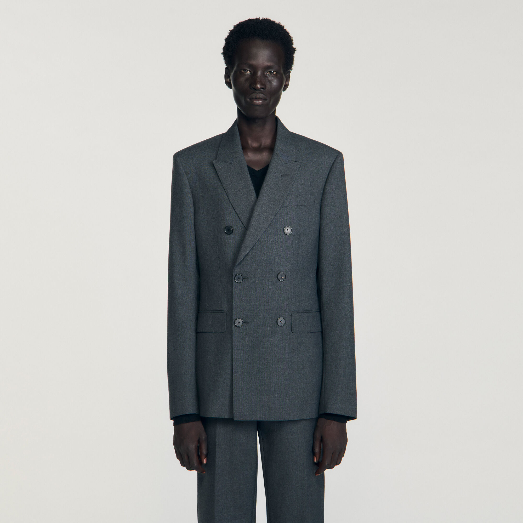 Chaqueta de traje cruzada