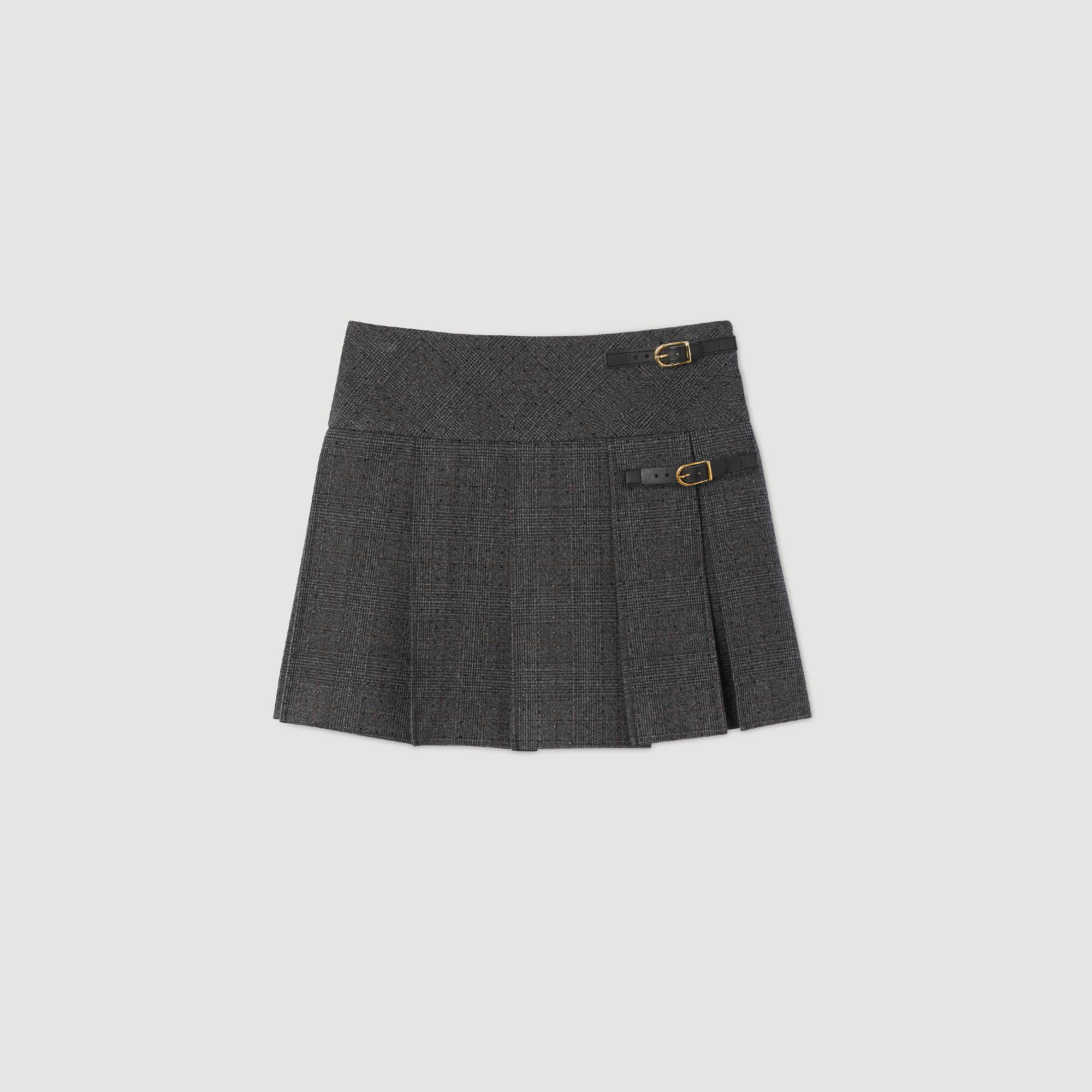 Falda corta de traje con strass