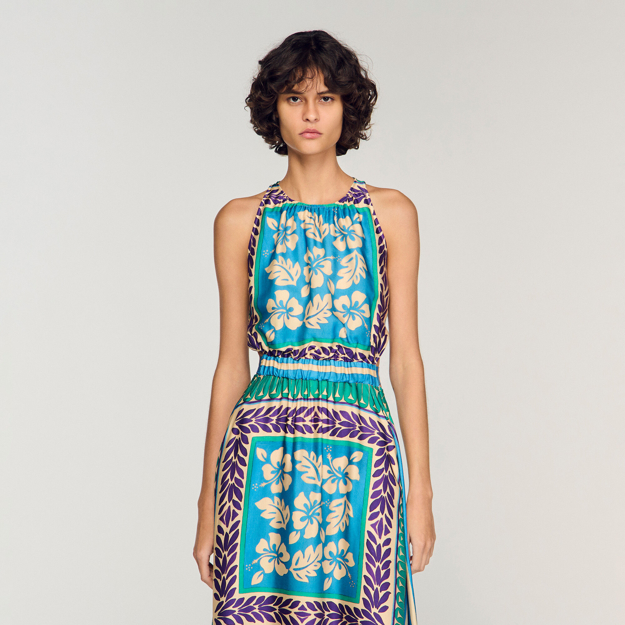 Vestido largo estampado floral