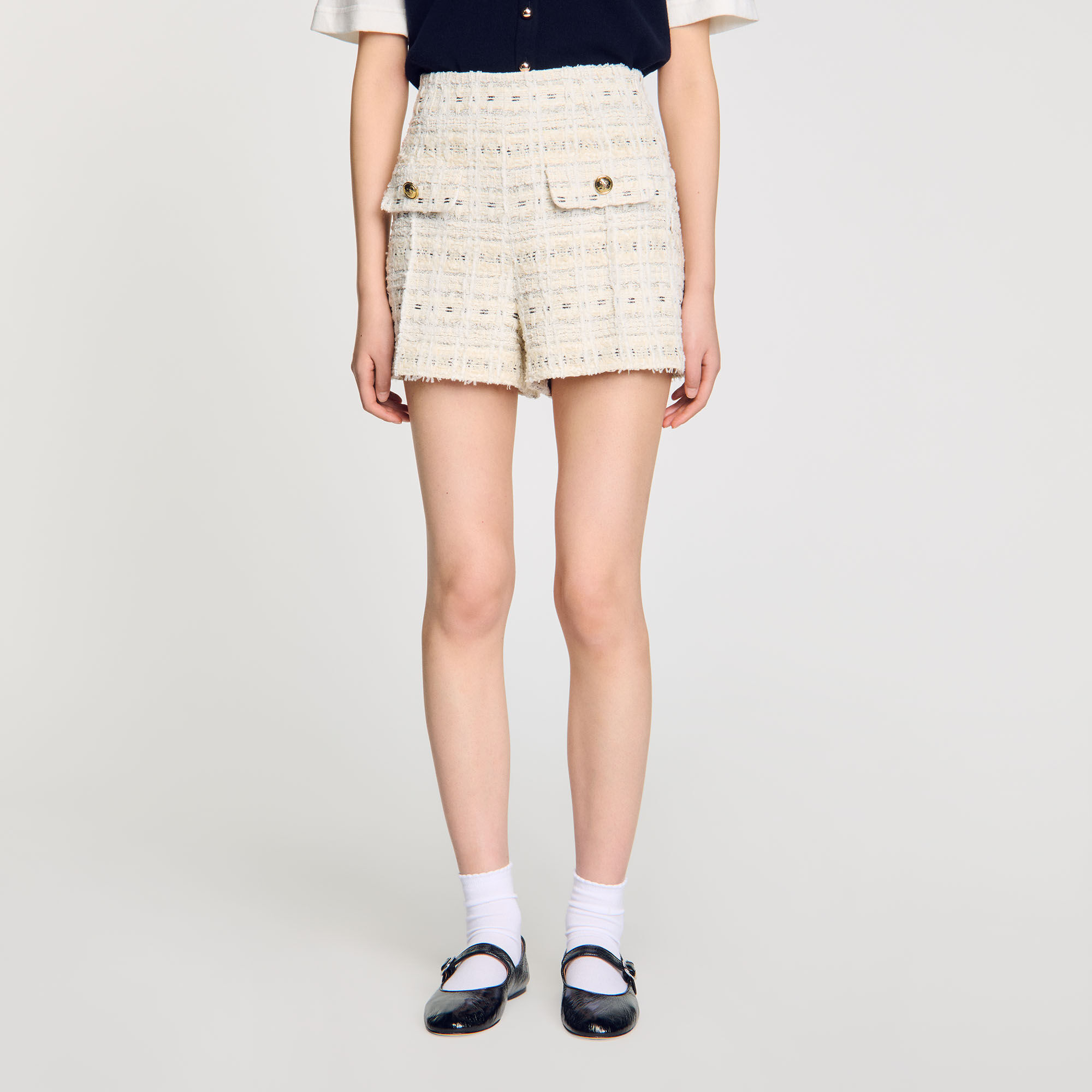 Short de tweed de fantasía