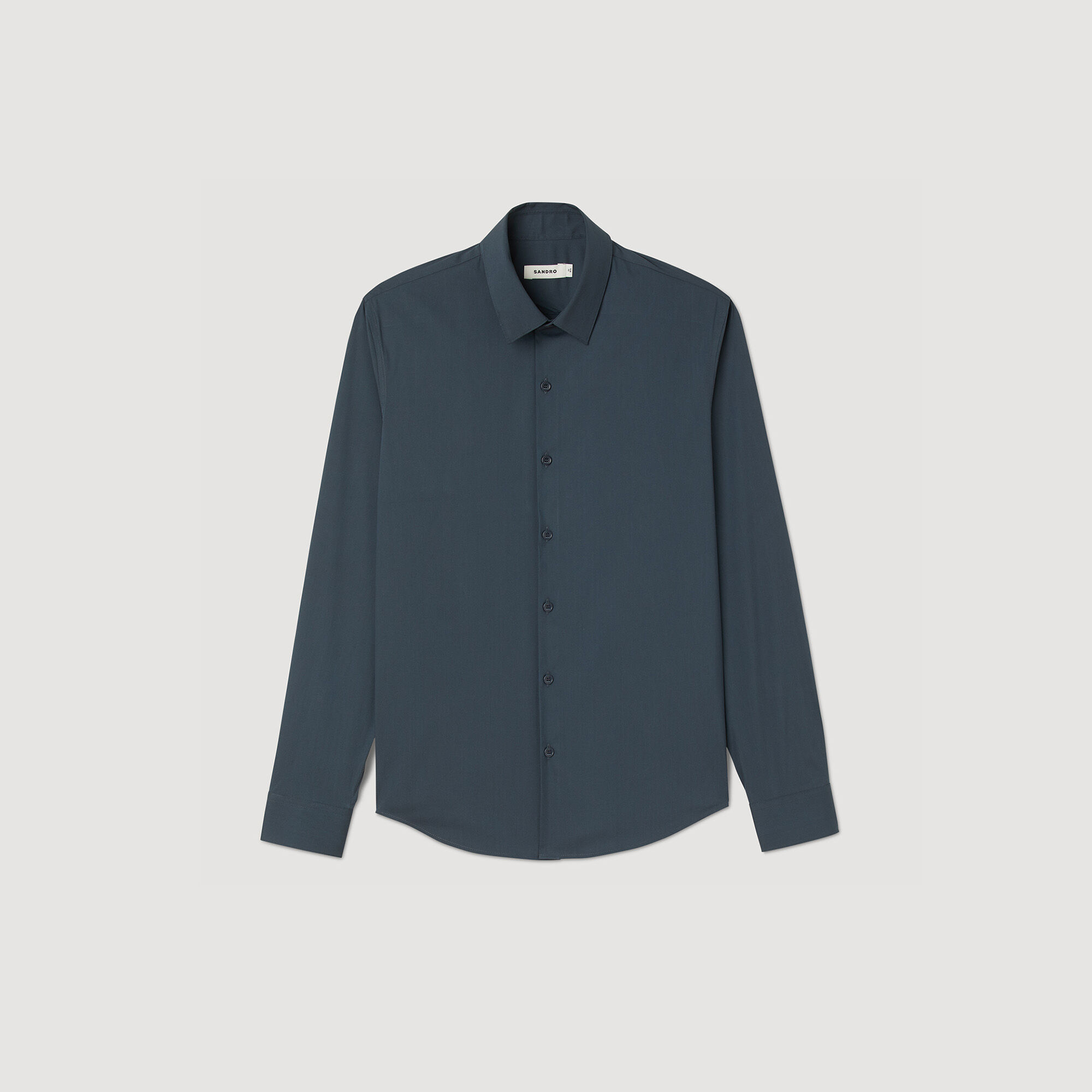 Camisa ajustada de algodón stretch