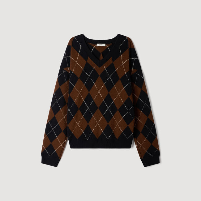 Jersey de rombos con strass