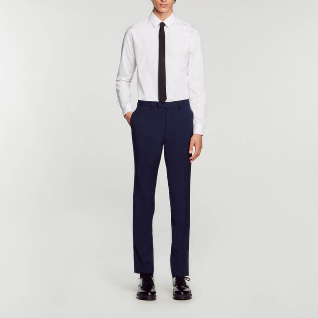 Pantalón de traje de lana virgen