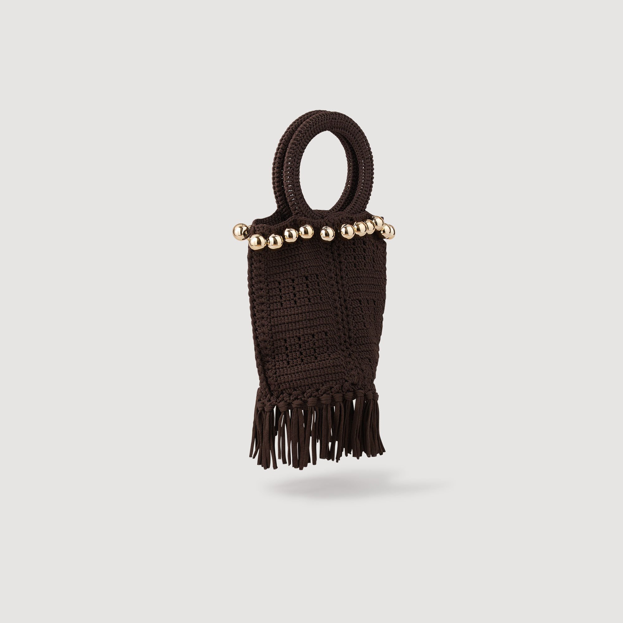 Bolso ganchillo cuentas y flecos