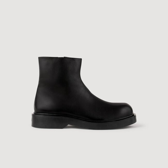 Botines de cuero con cremallera