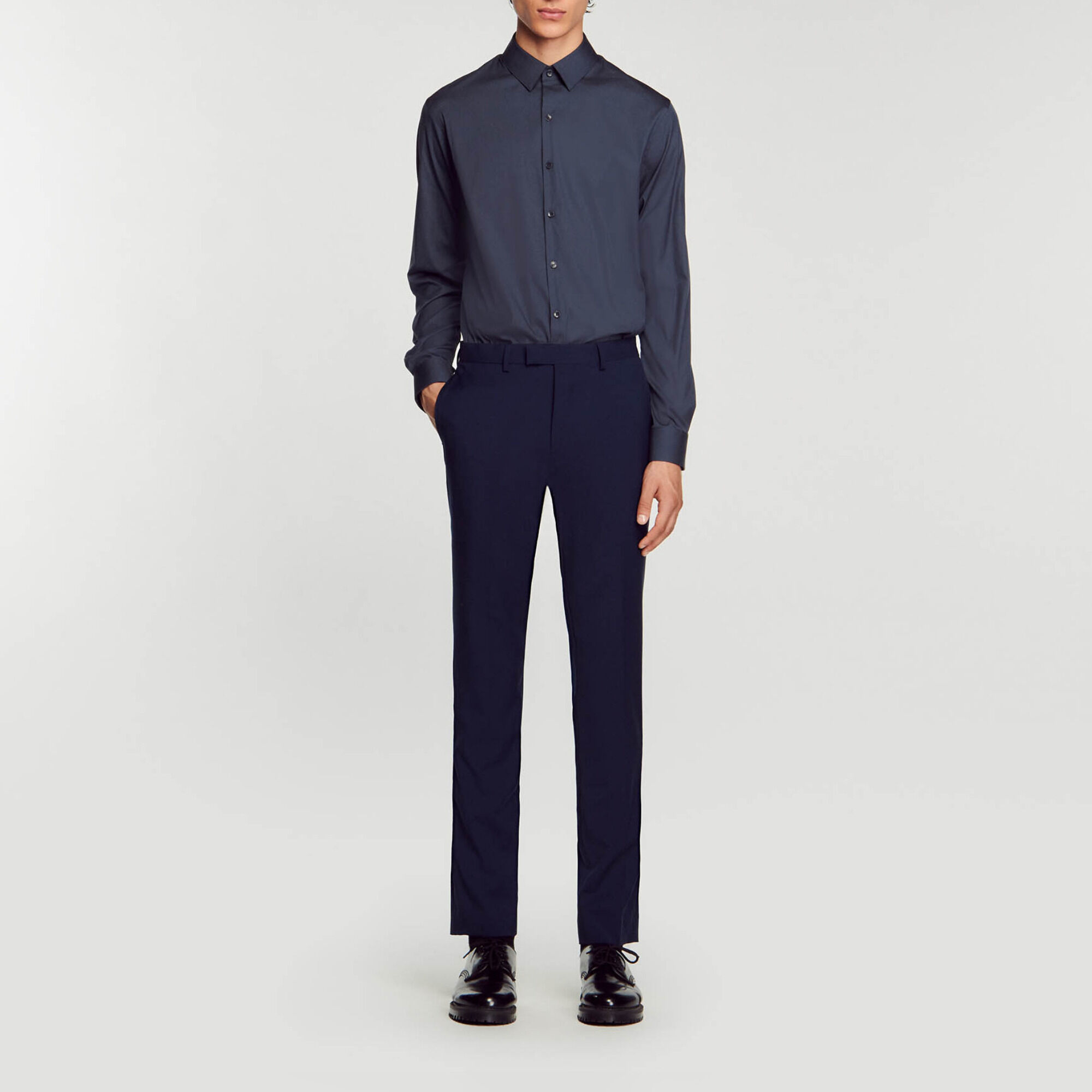 Camisa ajustada de algodón stretch