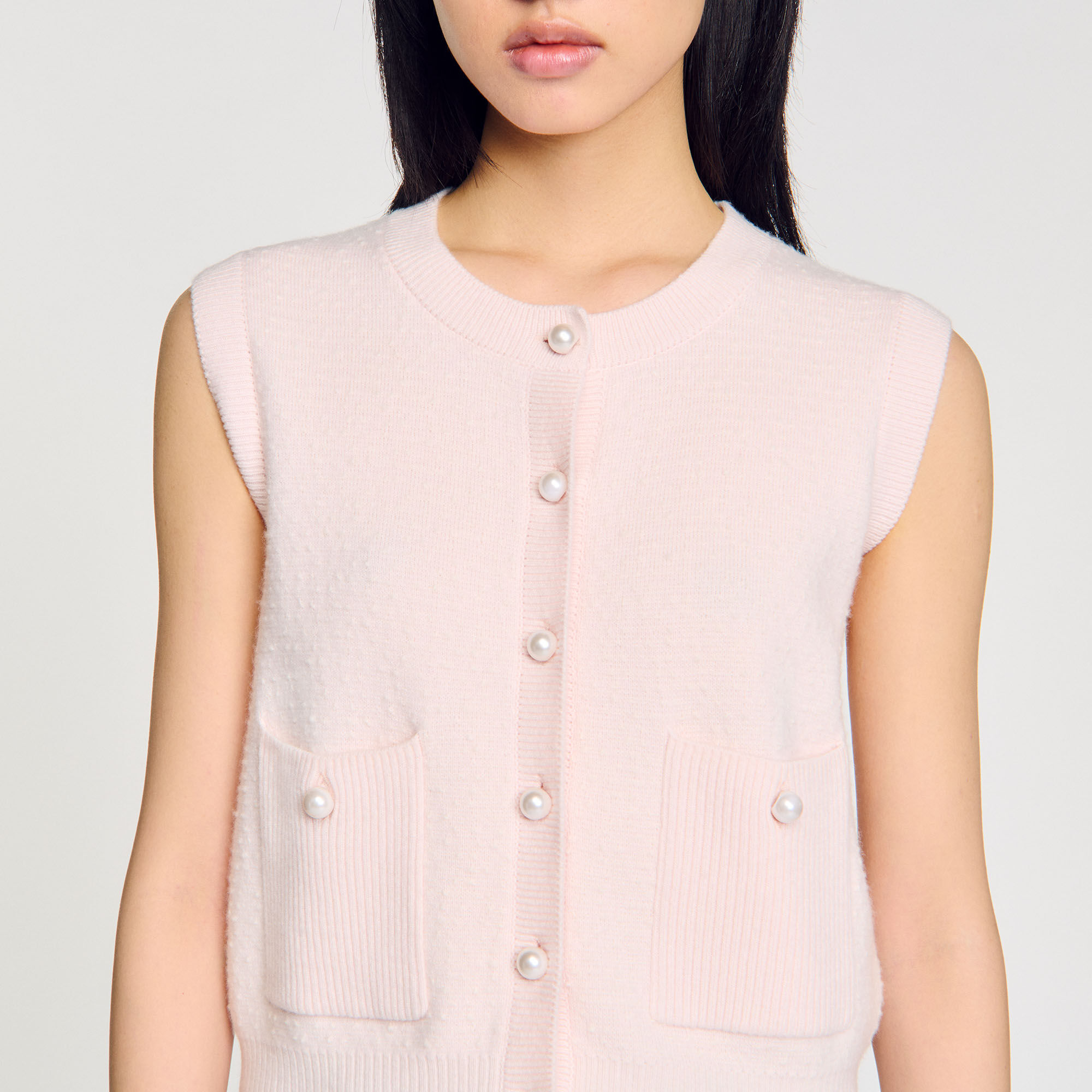 Chaleco de tweed con textura