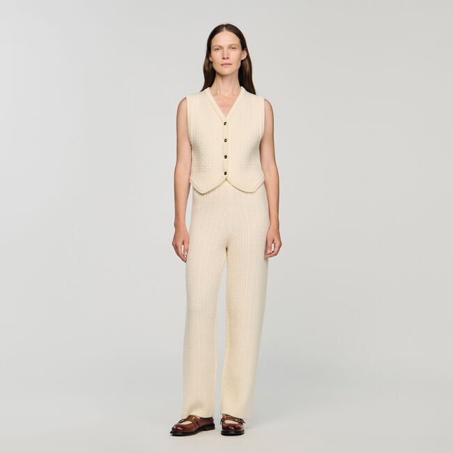Pantalón de punto con trenzas