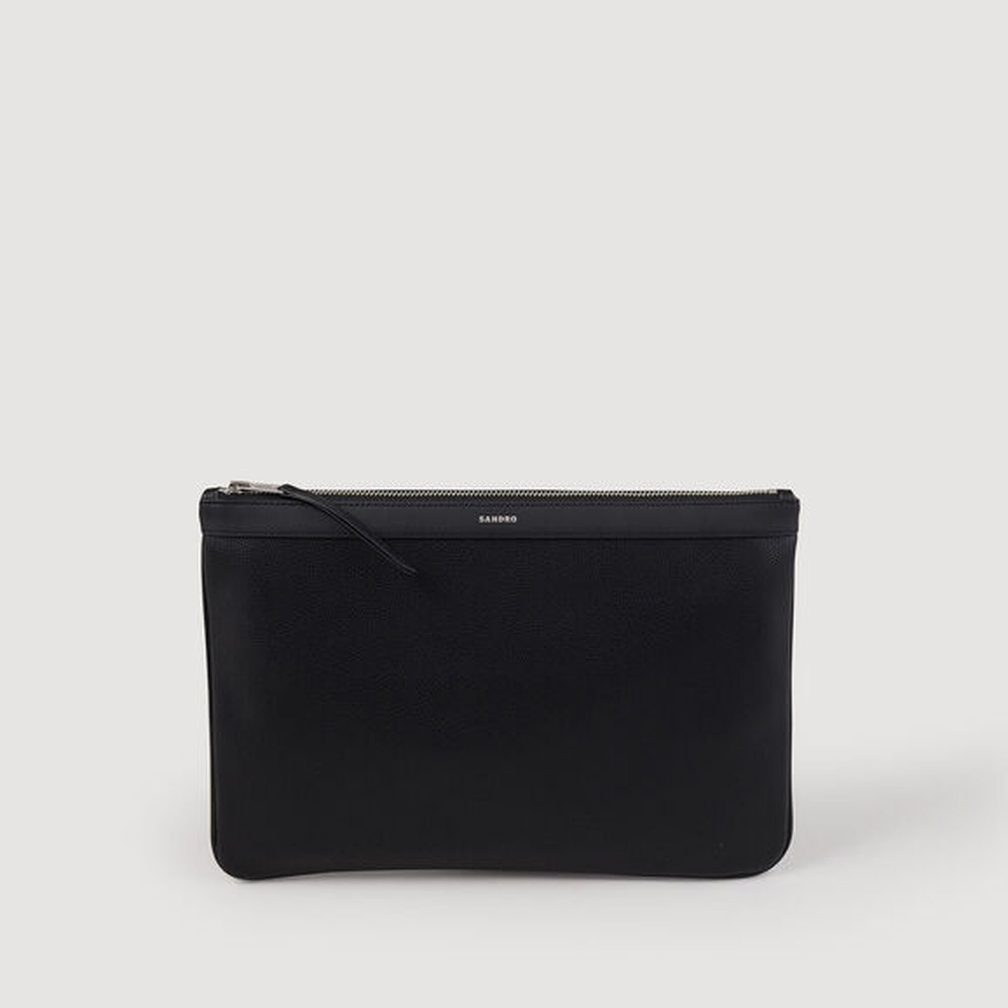 Pochette con cremallera, tela revestida