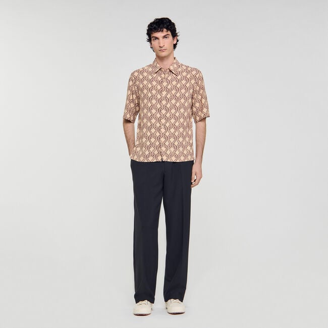Camisa fluida con estampado de cuerda