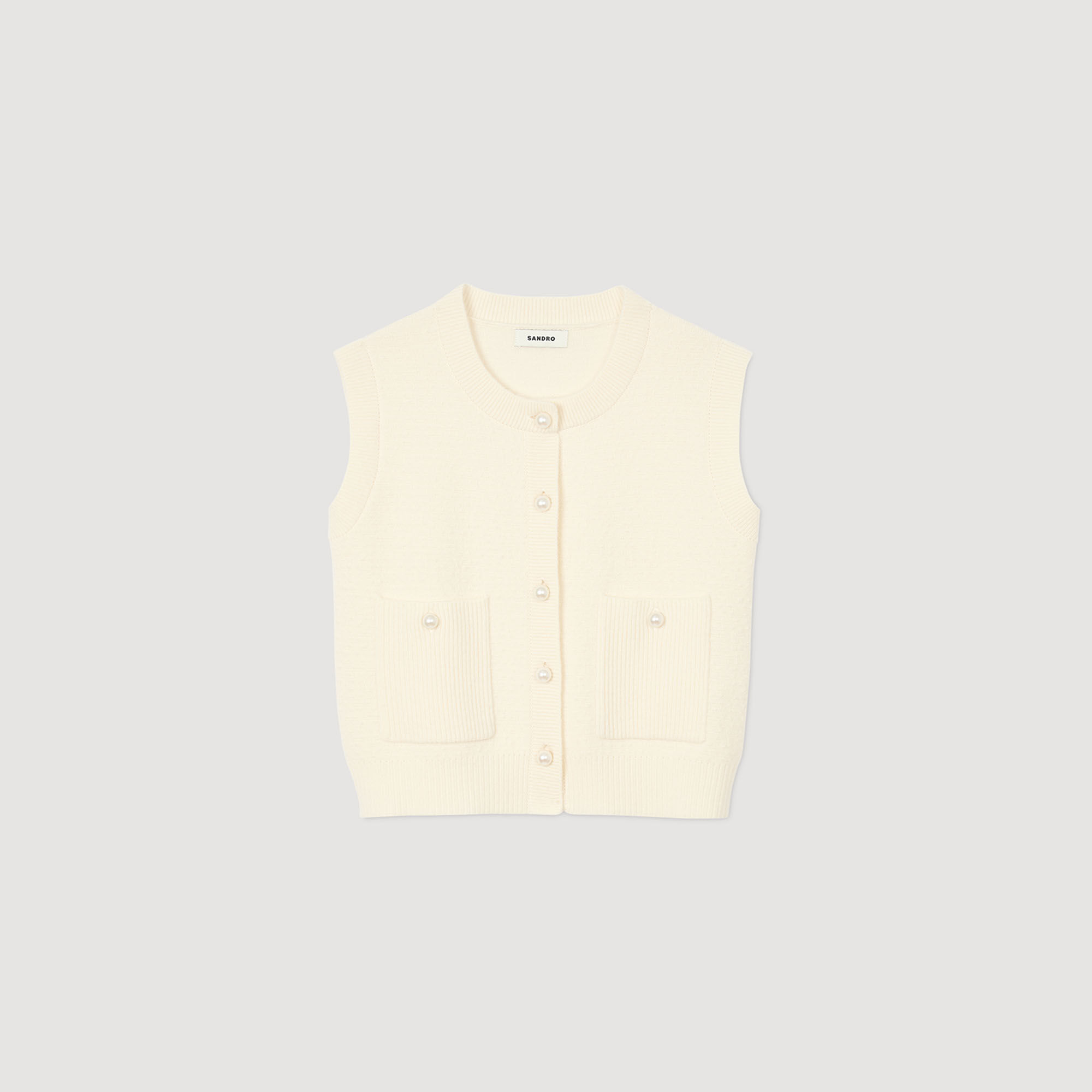 Chaleco de tweed con textura
