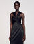 Vestido largo satinado abierto