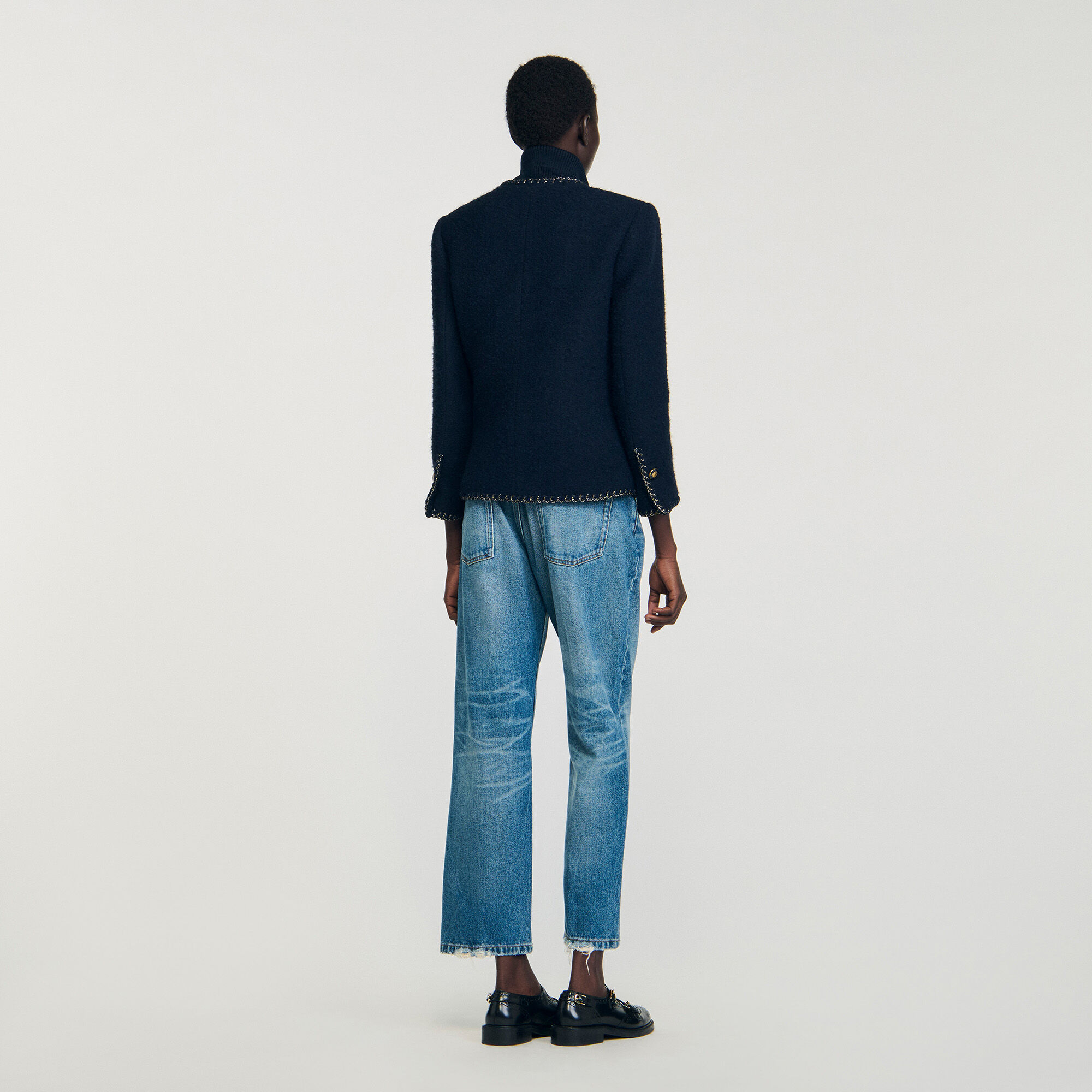 Chaqueta de tweed con galones