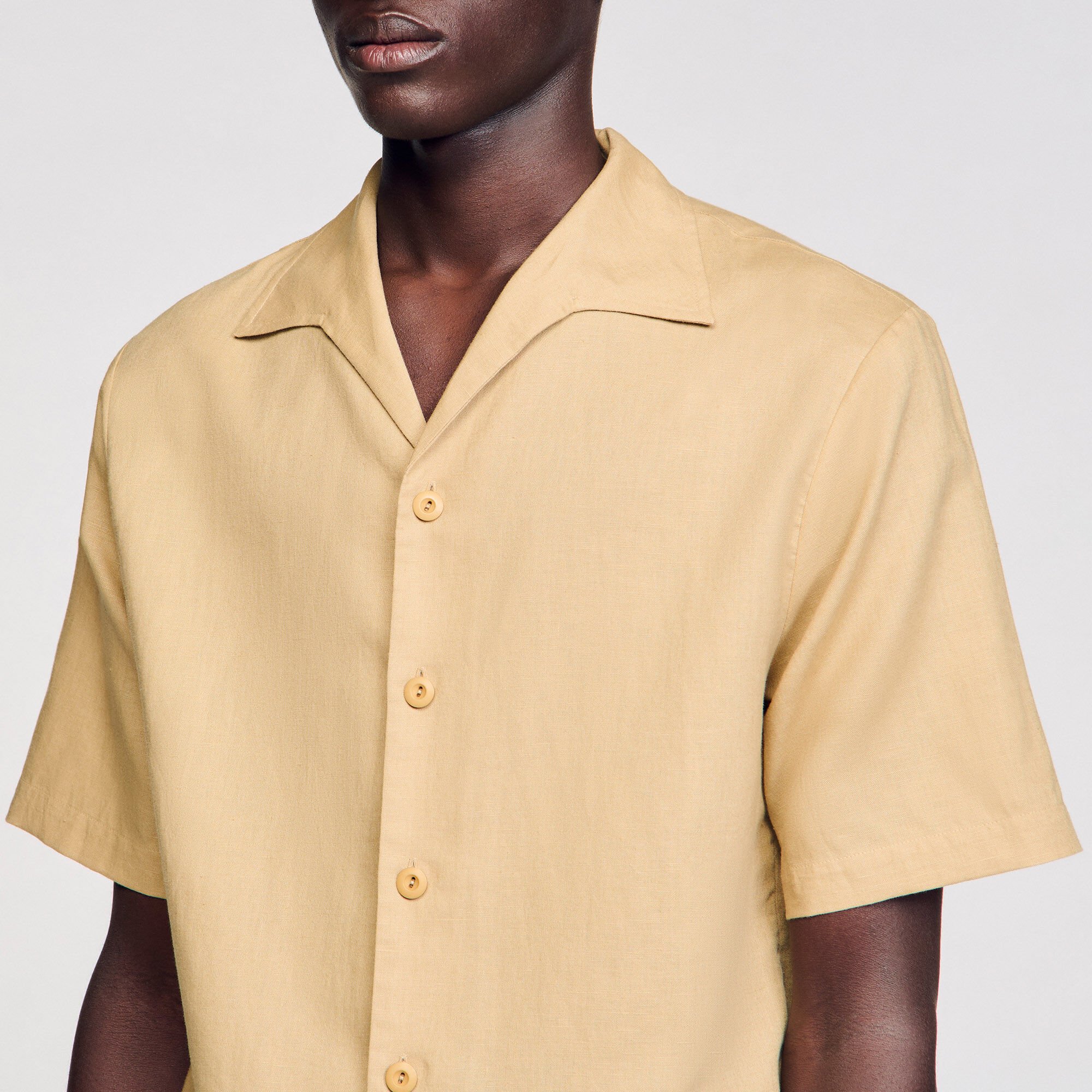 Camisa de algodón y lino