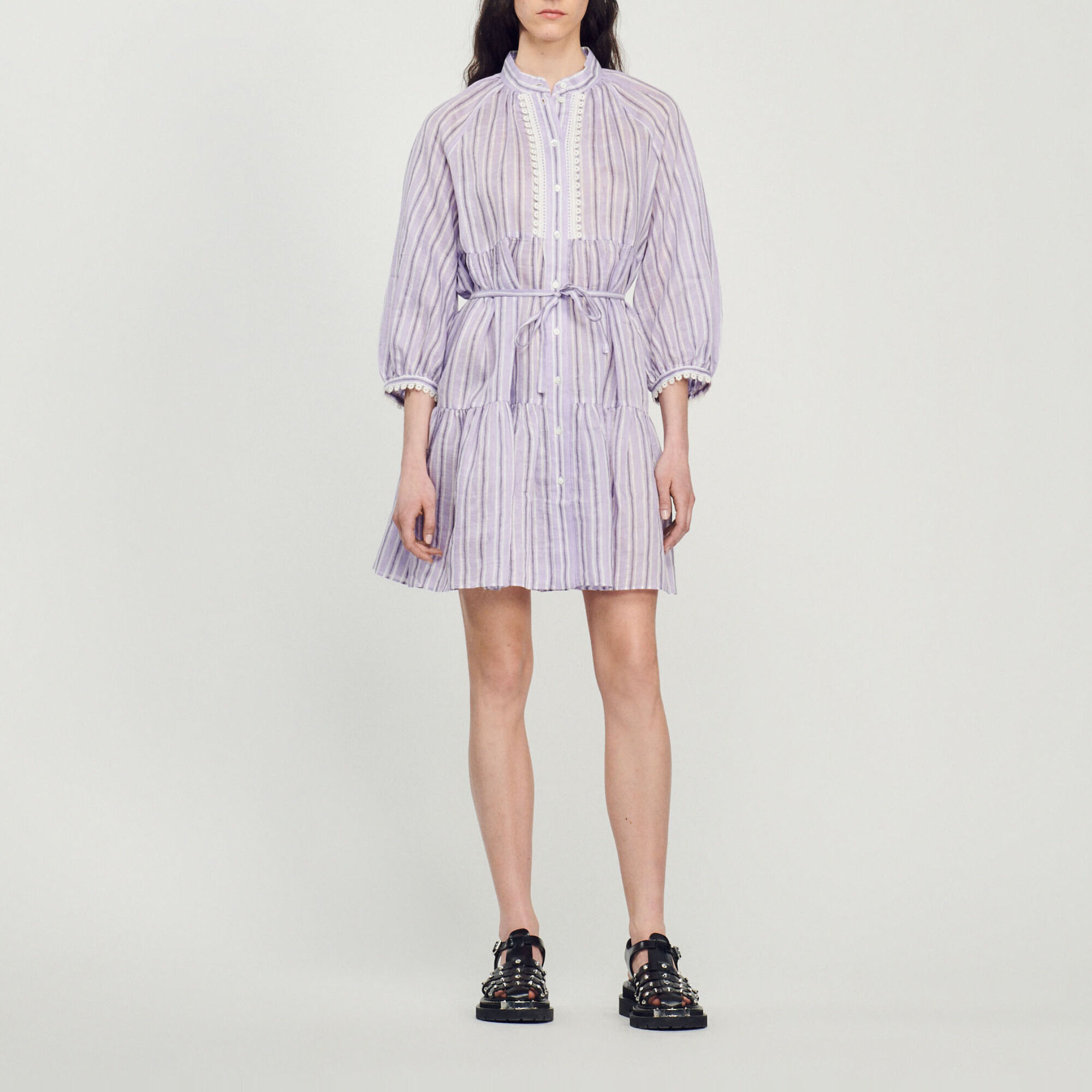 Vestido corto de rayas