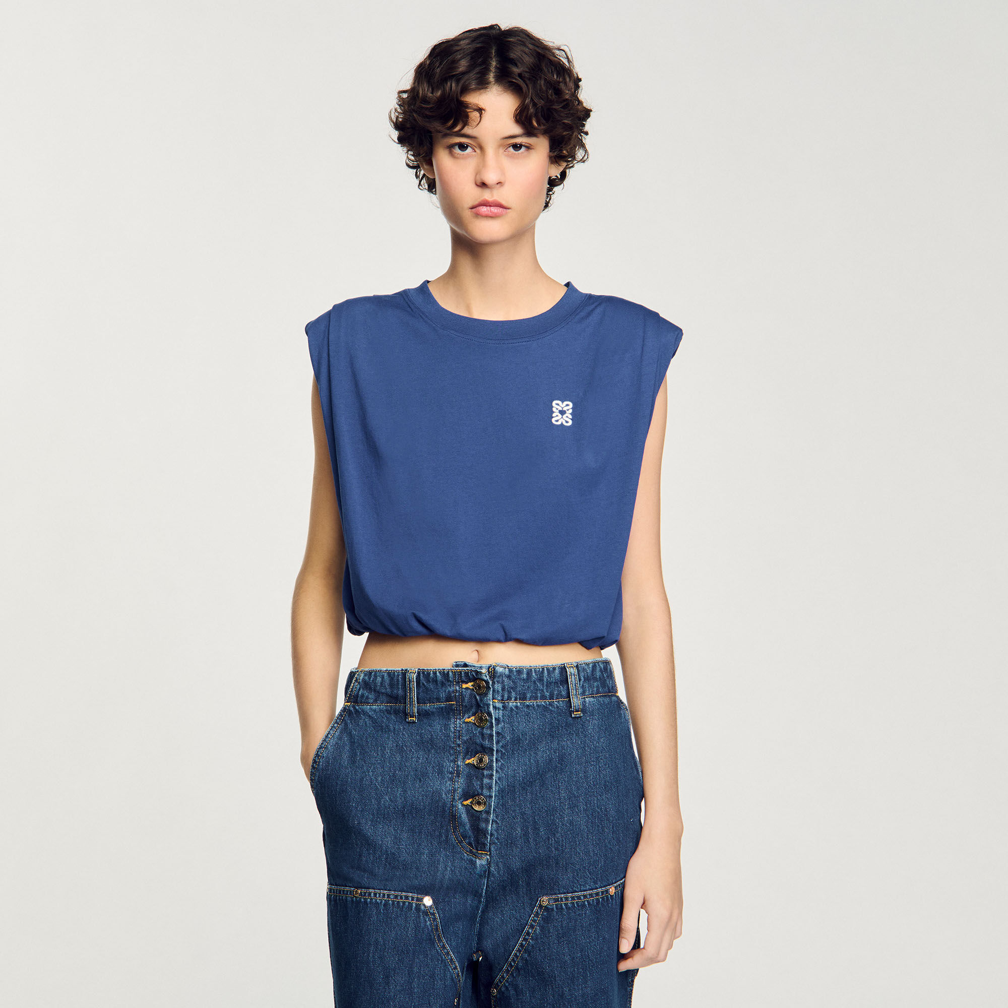 Camiseta corta drapeada