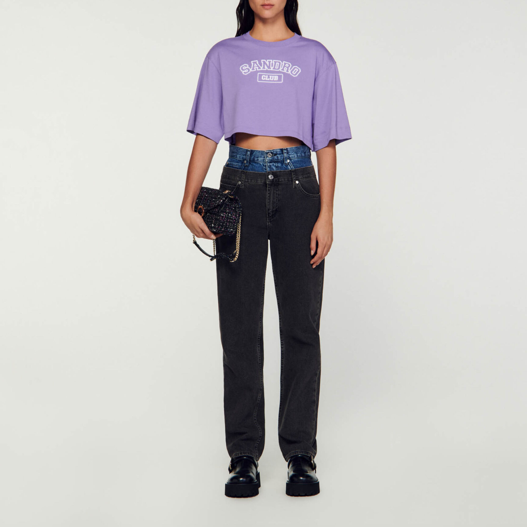 Camiseta corta Purple Women Sandro Paris