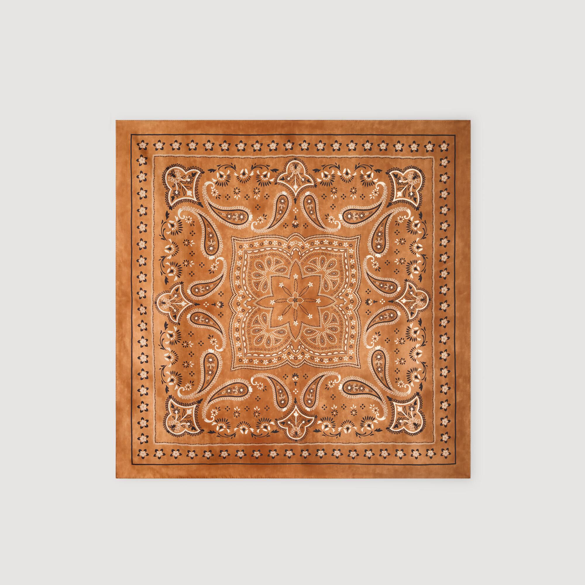 Pa&ntilde;uelo de seda estampado bandana