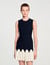 Vestido corto de punto bicolor