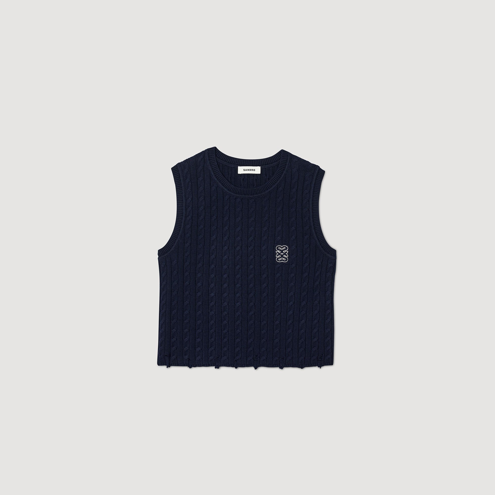 Jersey sin mangas de punto