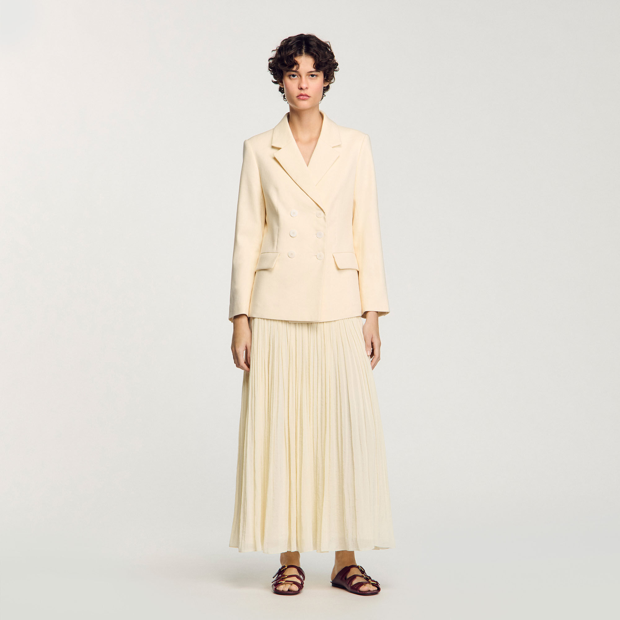 Chaqueta de traje con botonadura cruzada