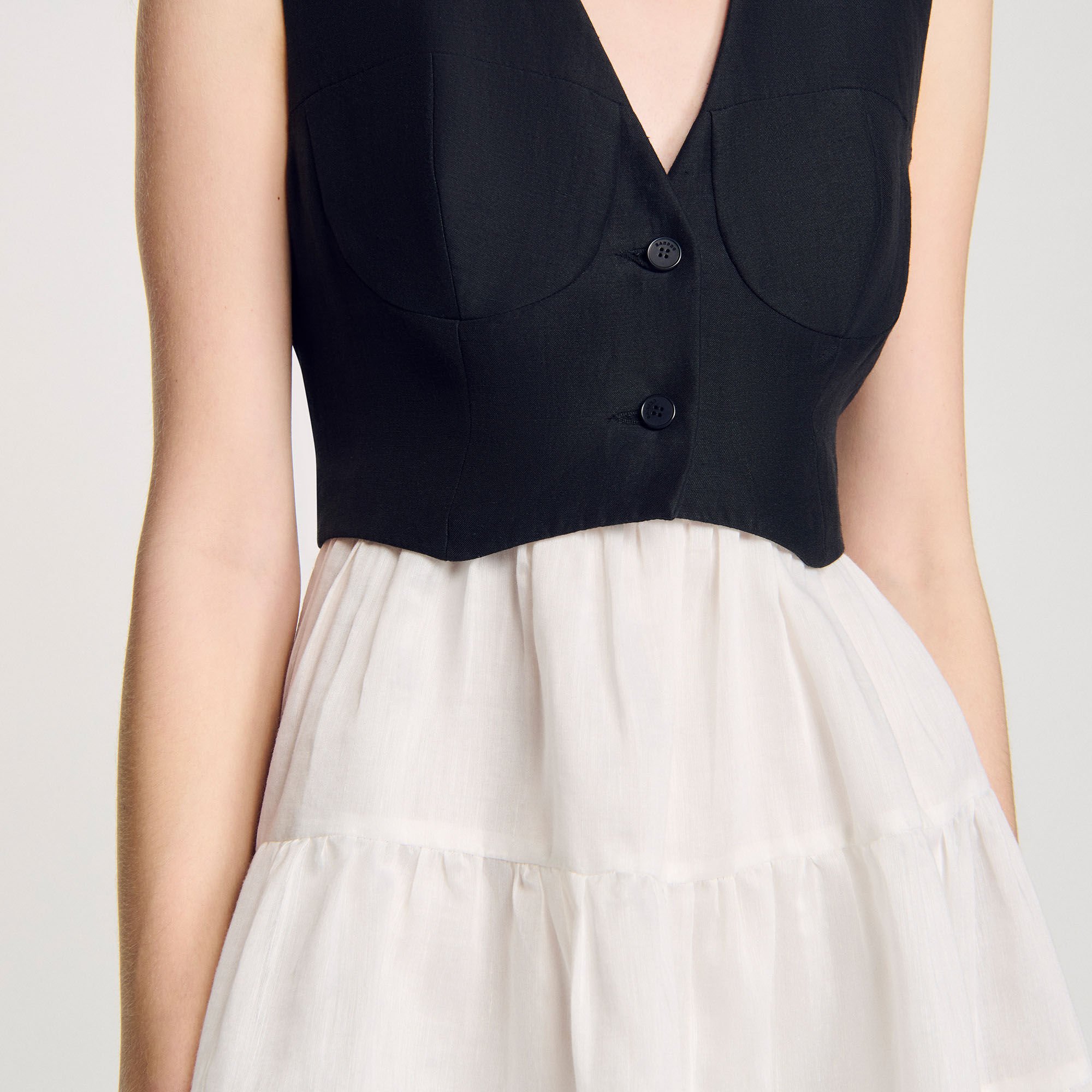 Vestido corto bicolor