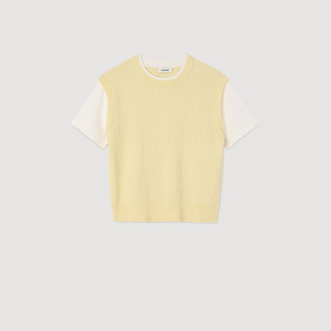 Jersey de punto de dos materiales