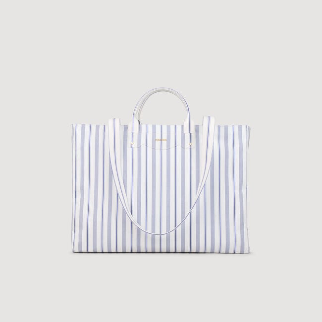 Bolso cabás de lona a rayas
