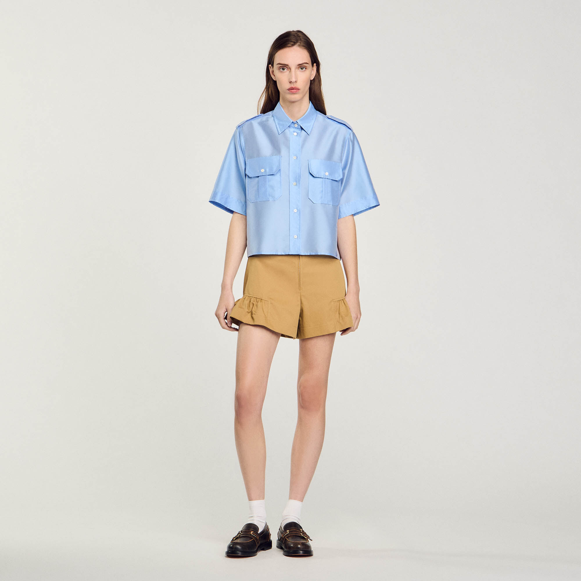 Camisa de dos materiales