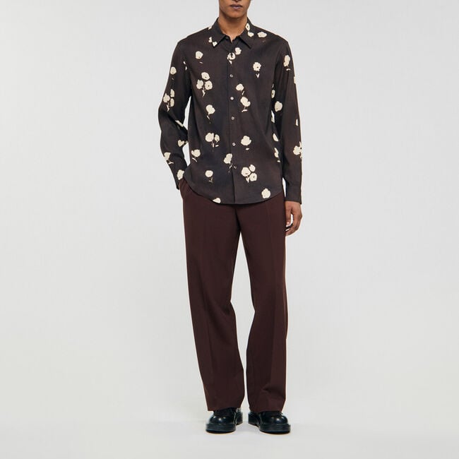 Camisa de lino con estampado floral - Hombre | Sandro