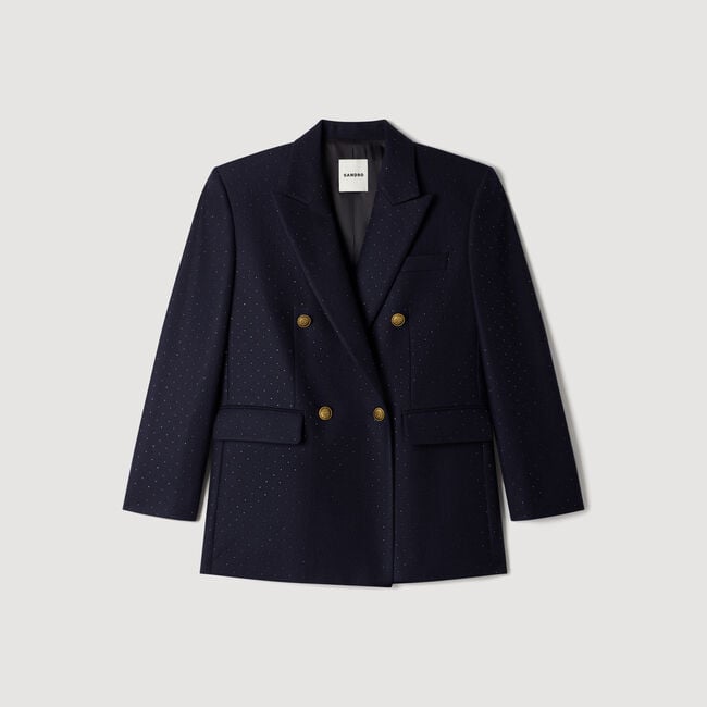Chaqueta sastre de lana con strass - Mujer | Sandro