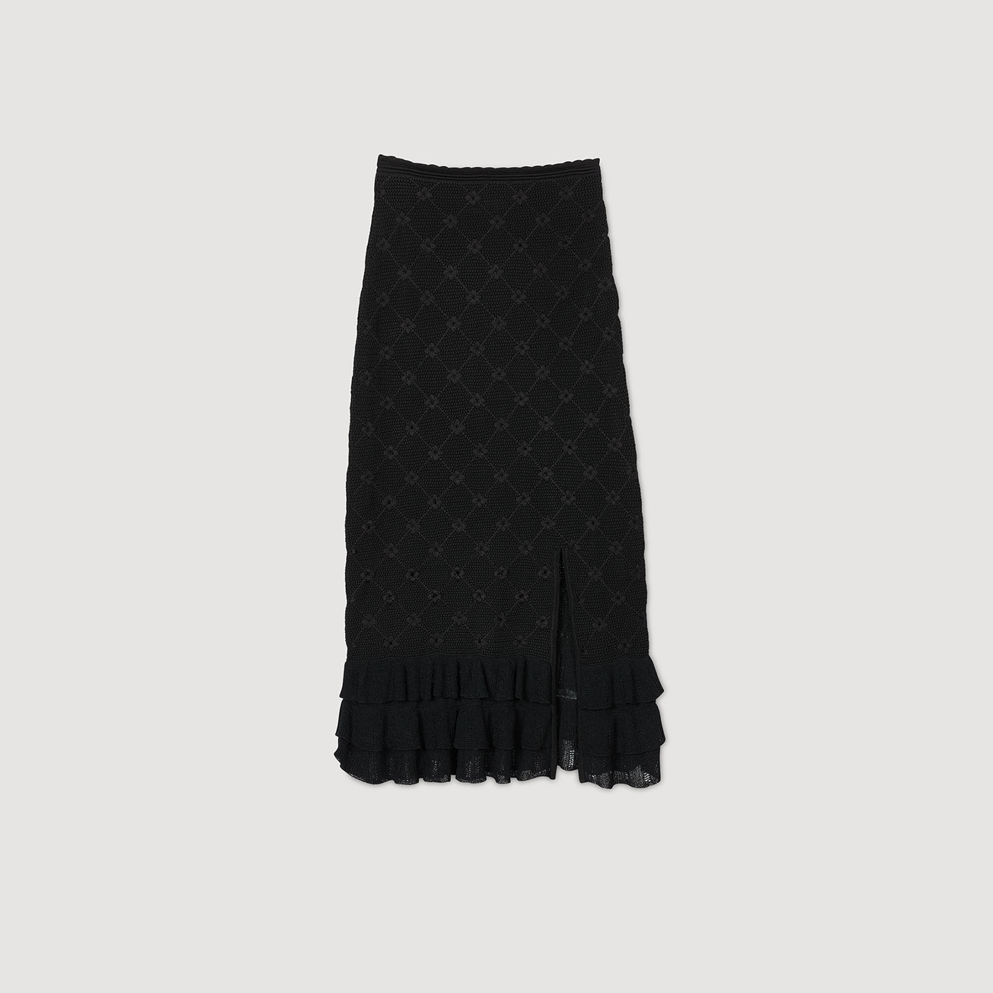 Falda midi de punto