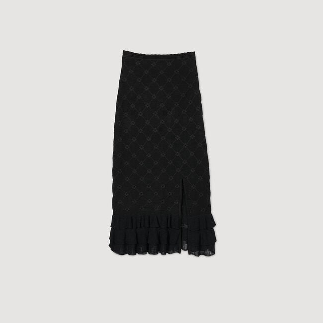 Falda midi de punto