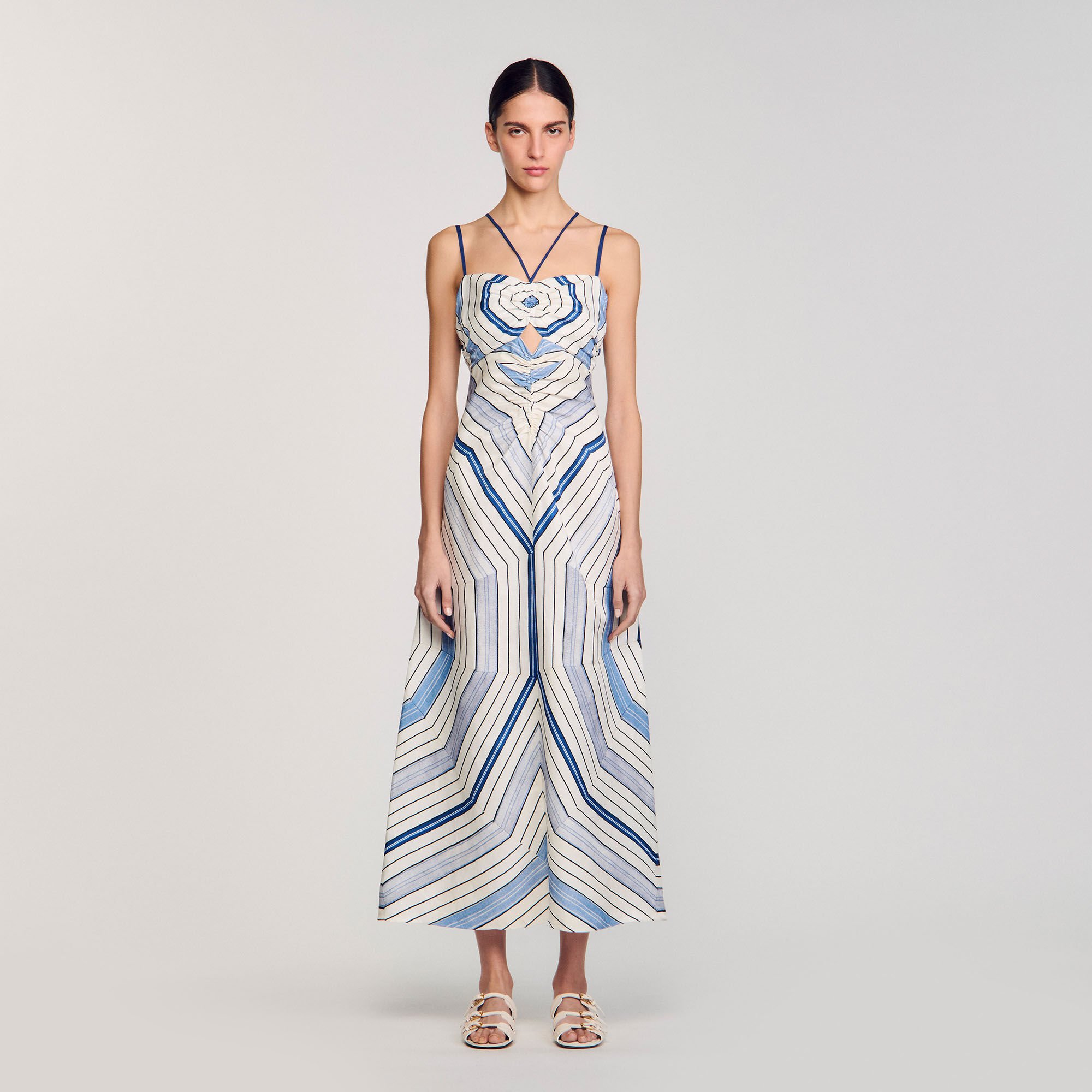 Vestido largo con espirales