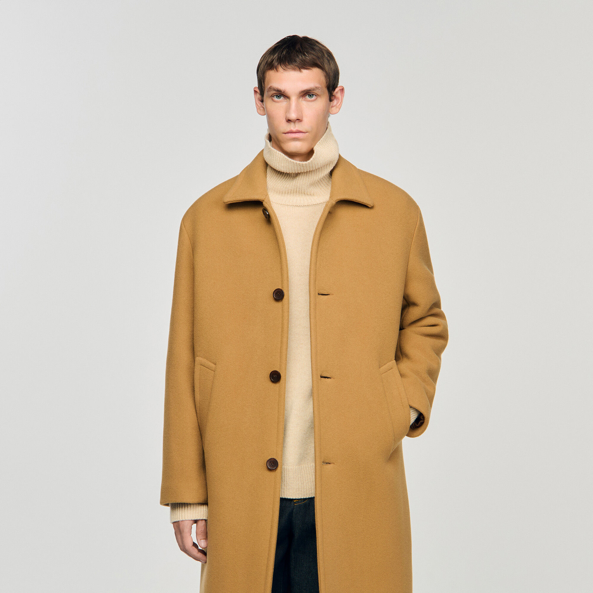 Abrigo de lana y cachemira