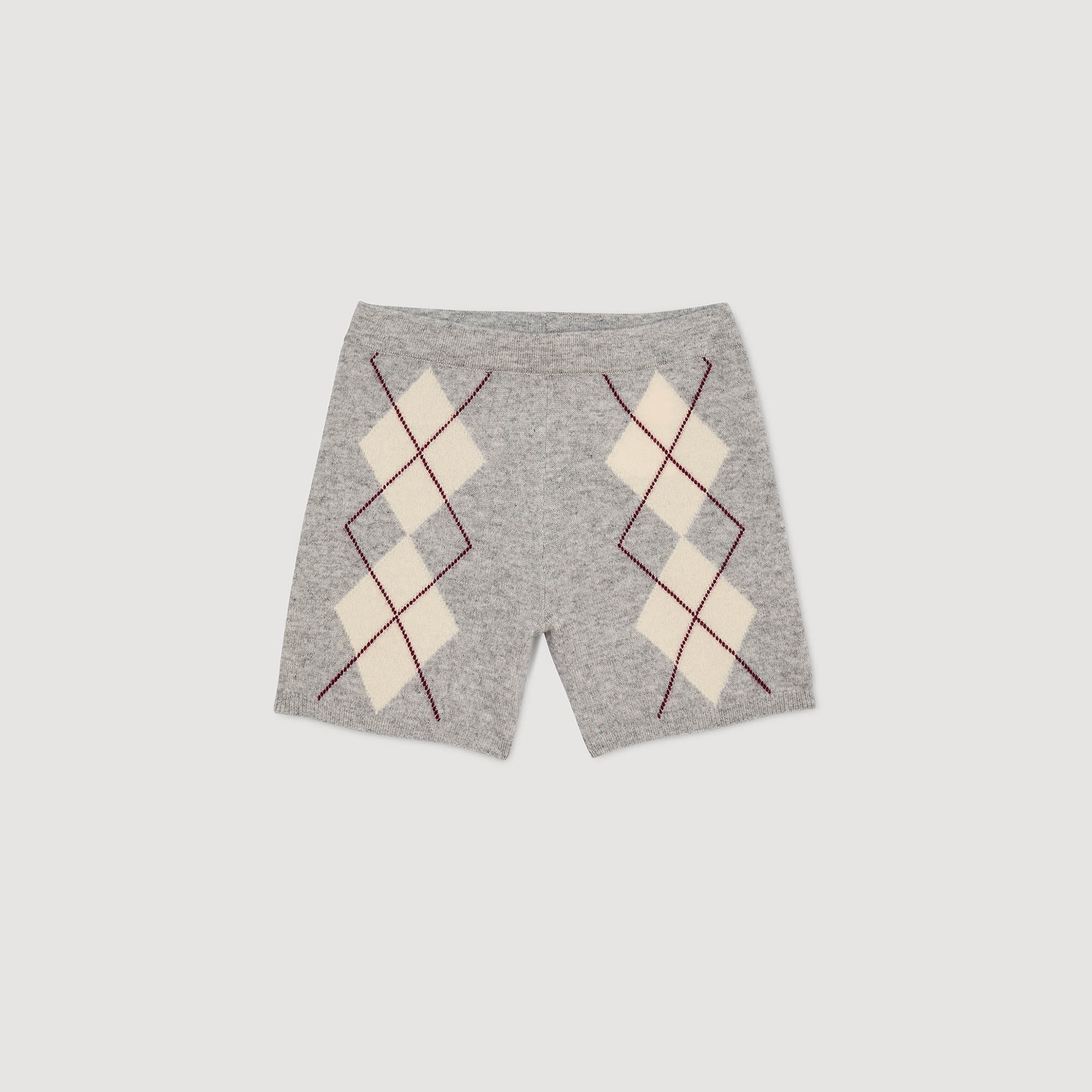 Pantalón corto de punto con rombos