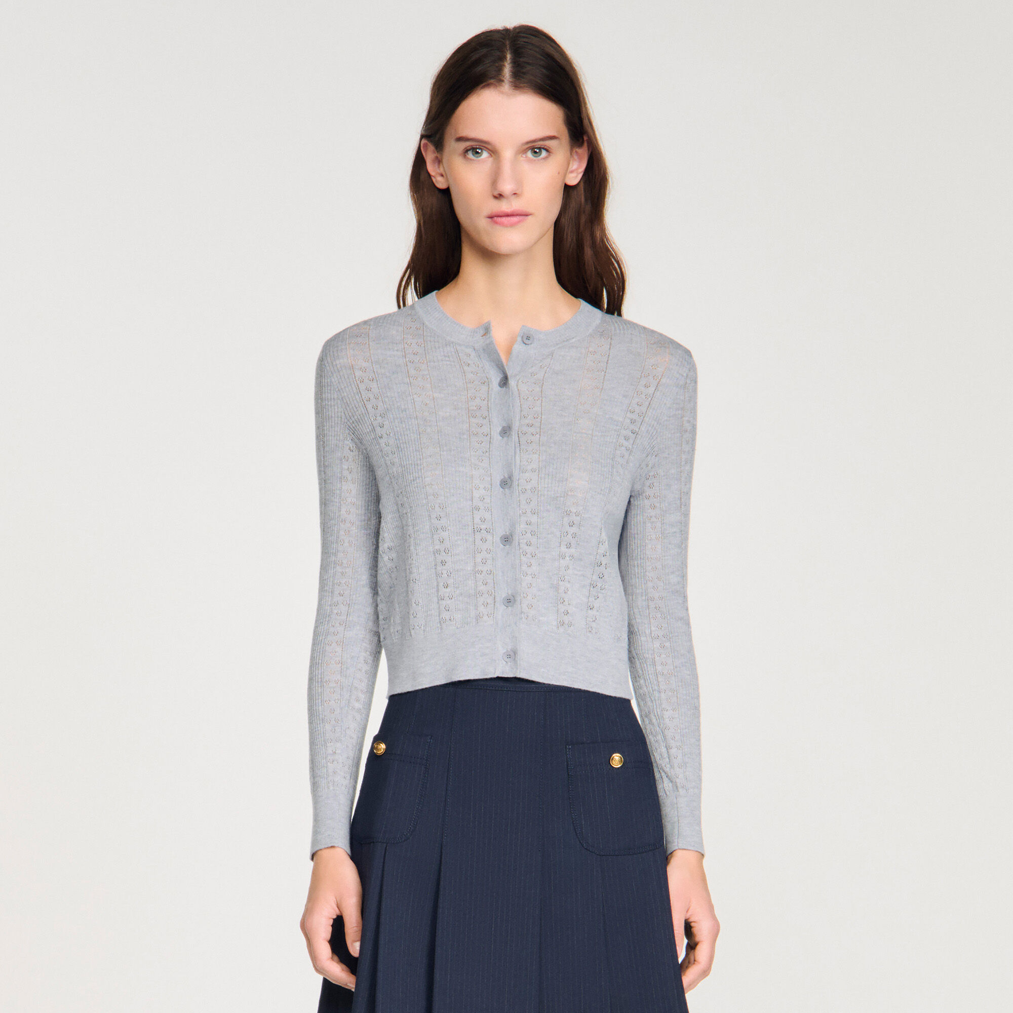 C&aacute;rdigan de punto pointelle