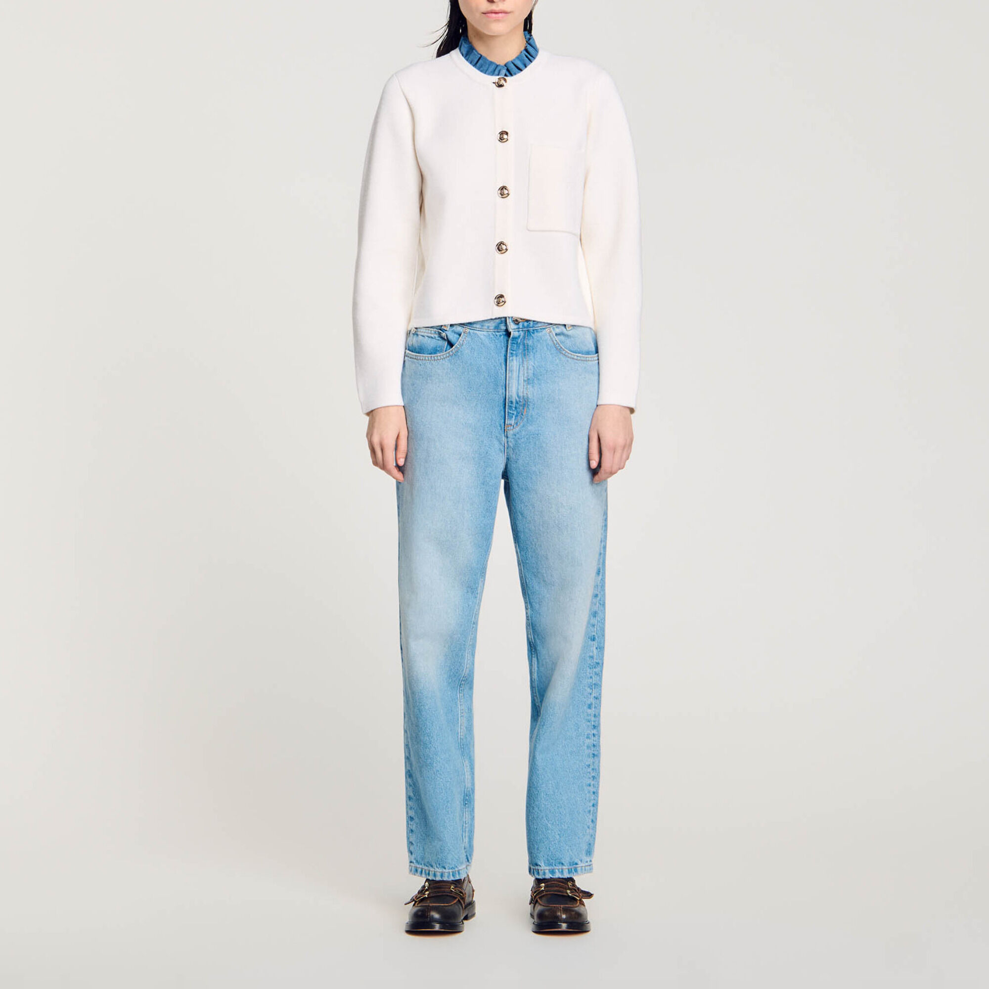 Chaqueta de punto con cuello alto - Mujer | Sandro