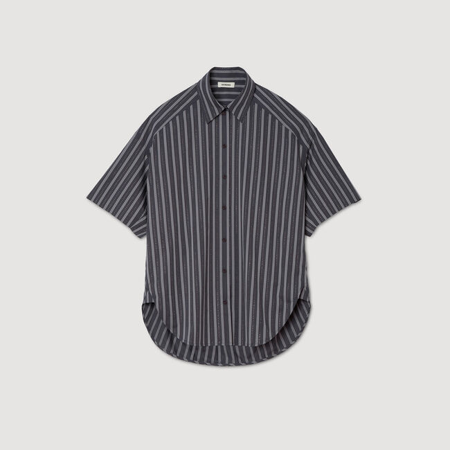 Camisa oversize de rayas con strass