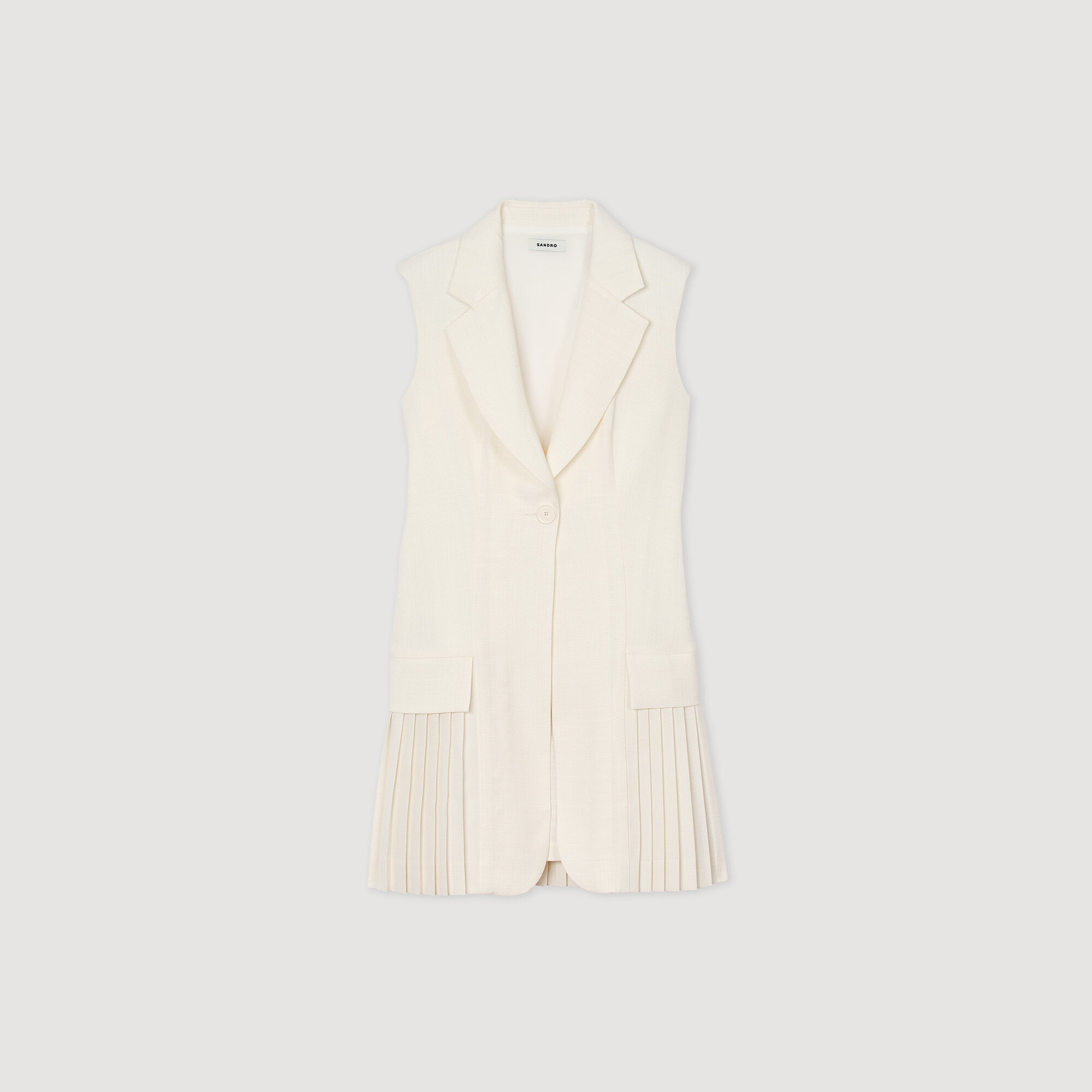 Vestido corto plisado de traje