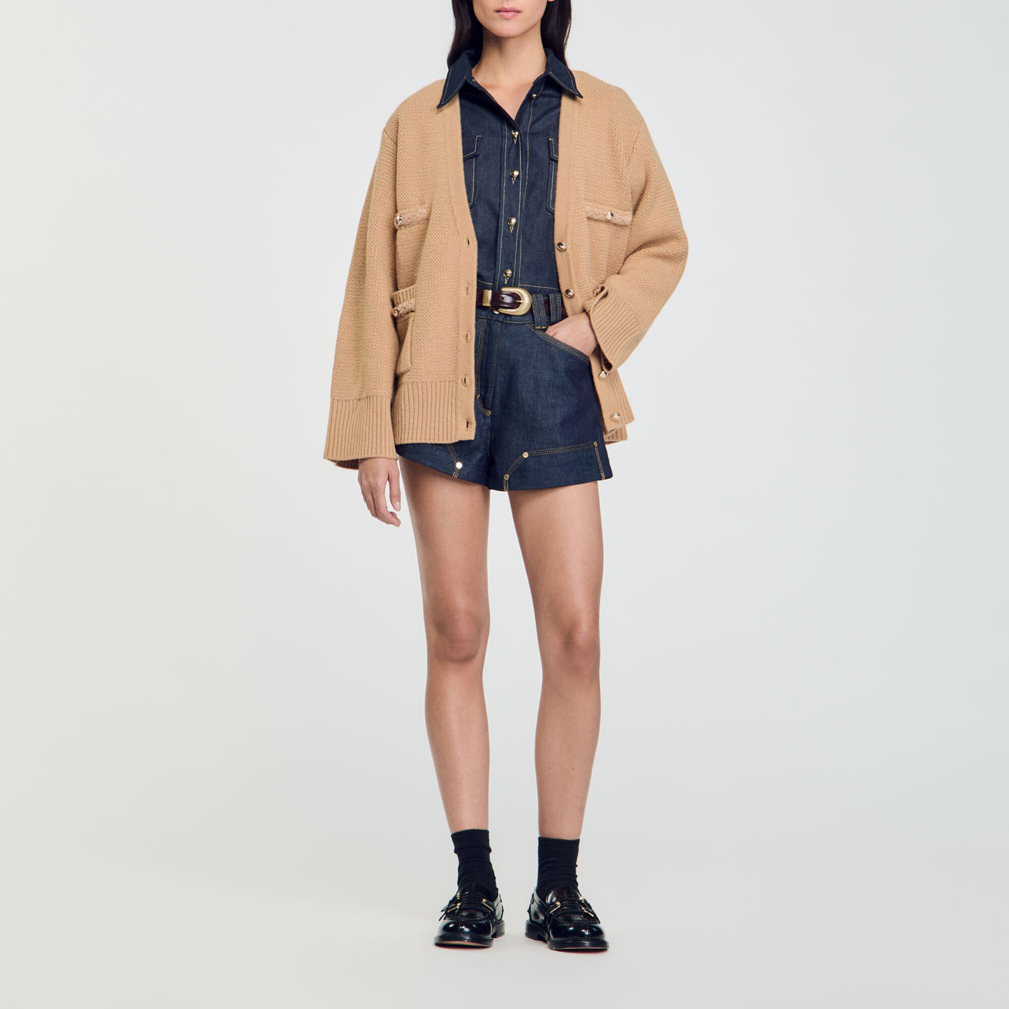 Cárdigan largo de lana