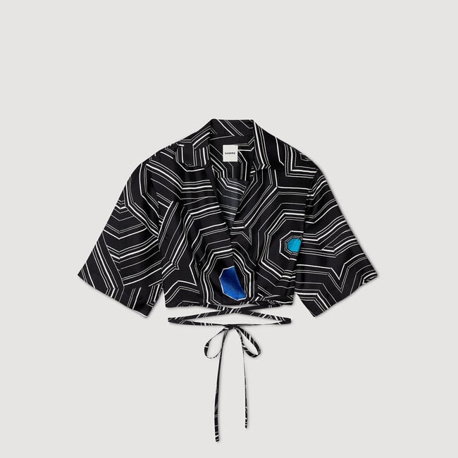 Camisa de seda con espirales